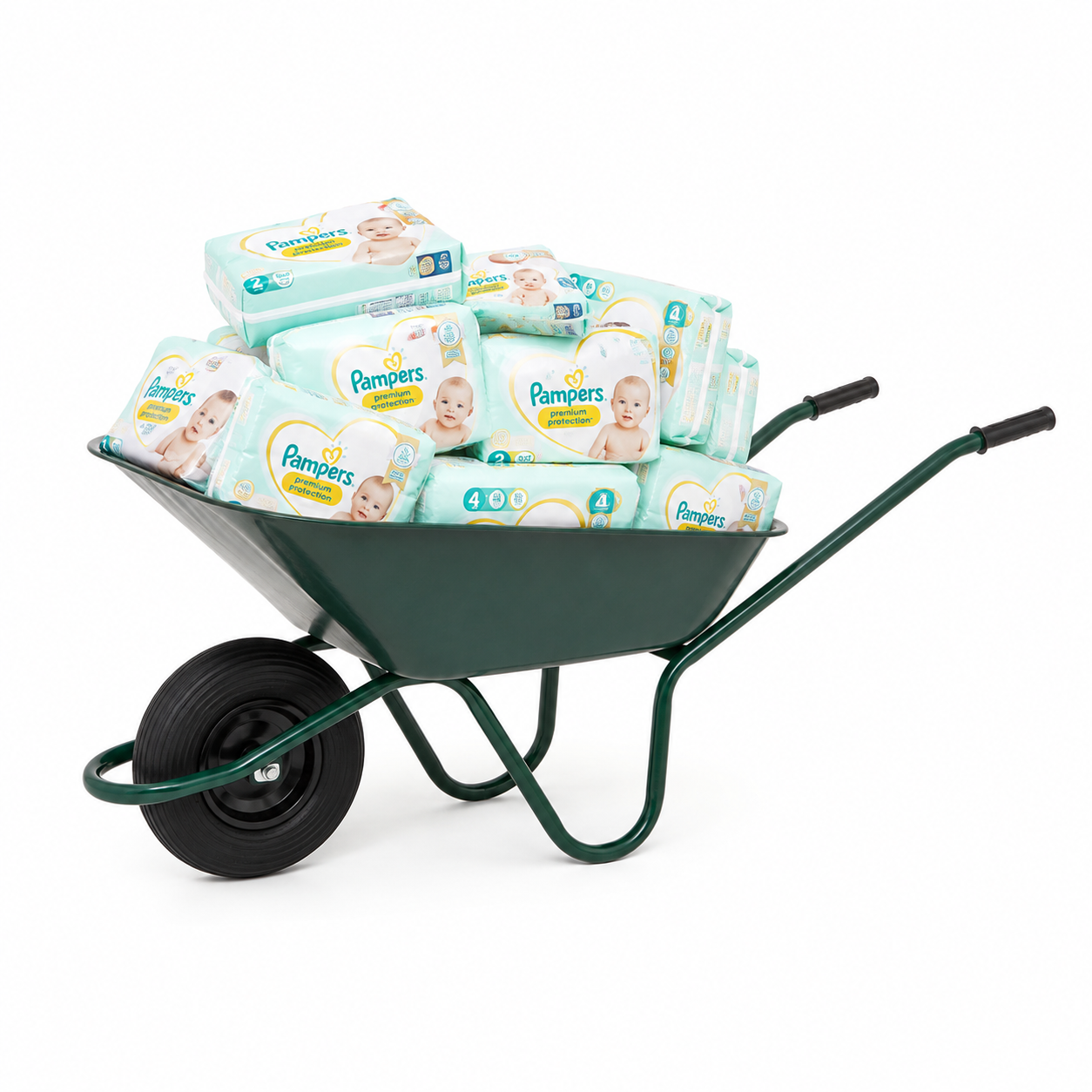 Kruiwagen vol pampers